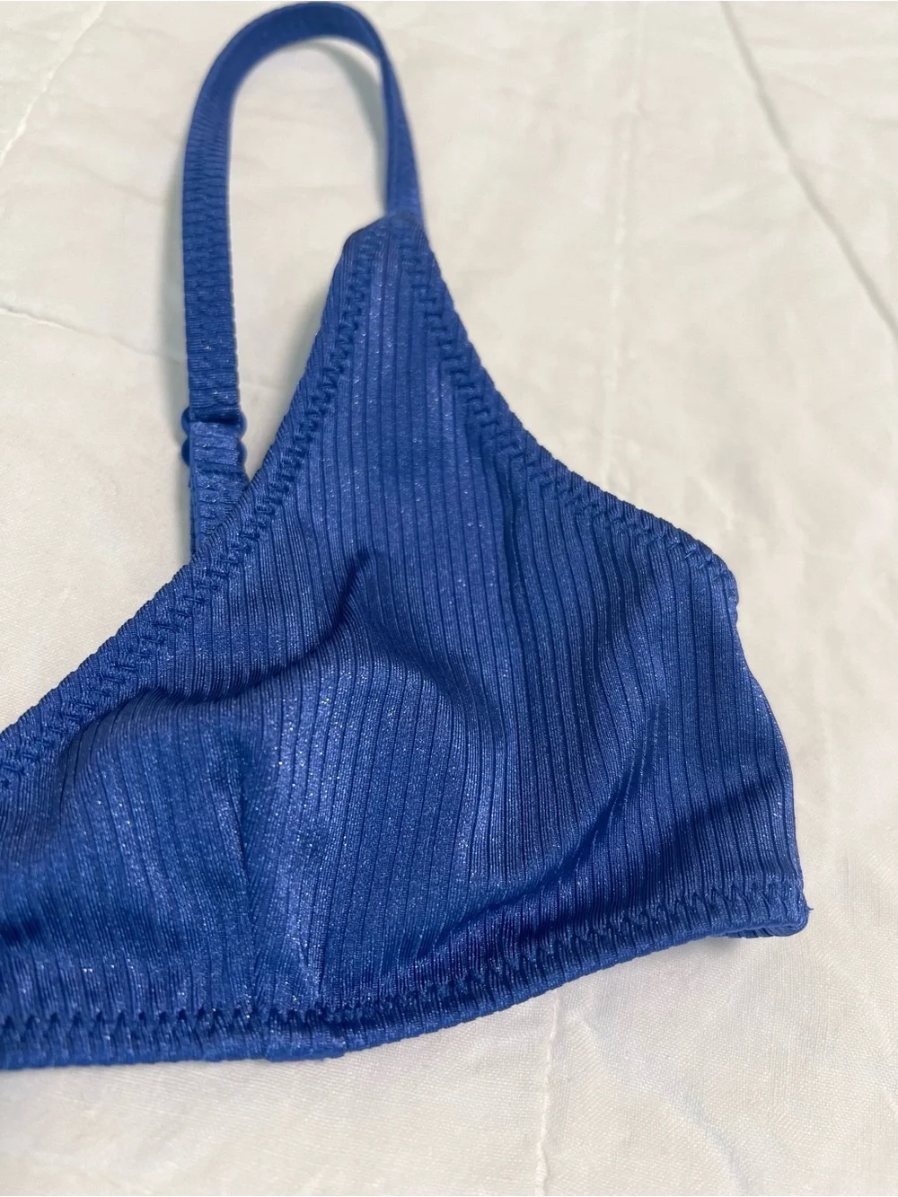 TRIANGL // Sparkle Blue Bikini Set with Matching Zip Pouch